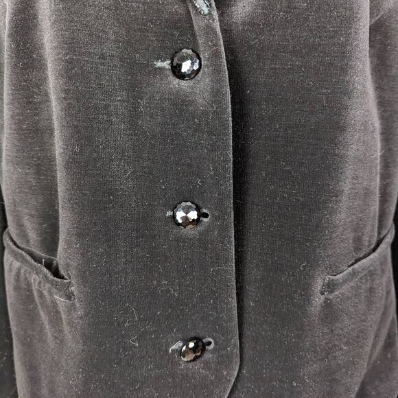80s Vintage Velvet Beaded Blazer Black - Picture 13 of 16